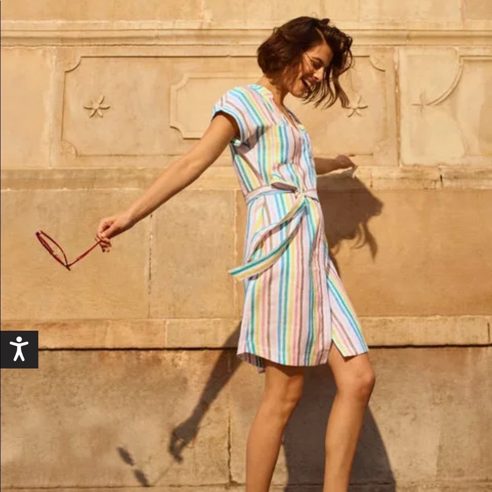 Boden Multicolor Pastel Striped Mini Dress